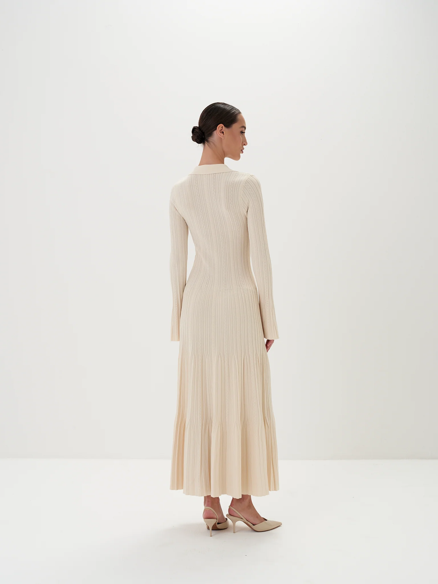 Aurelie Buttoned Maxi Dress in Viscose Knit - Image 5