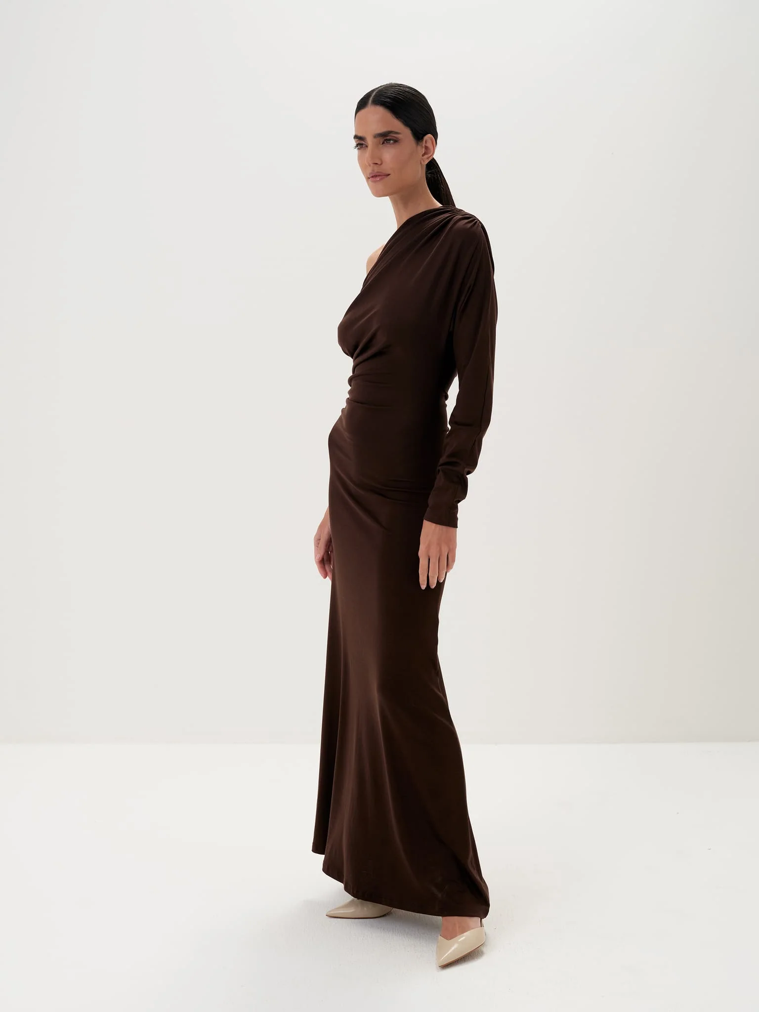 Calista One-Shoulder Dress in TENCEL™ Lyocell - Image 2