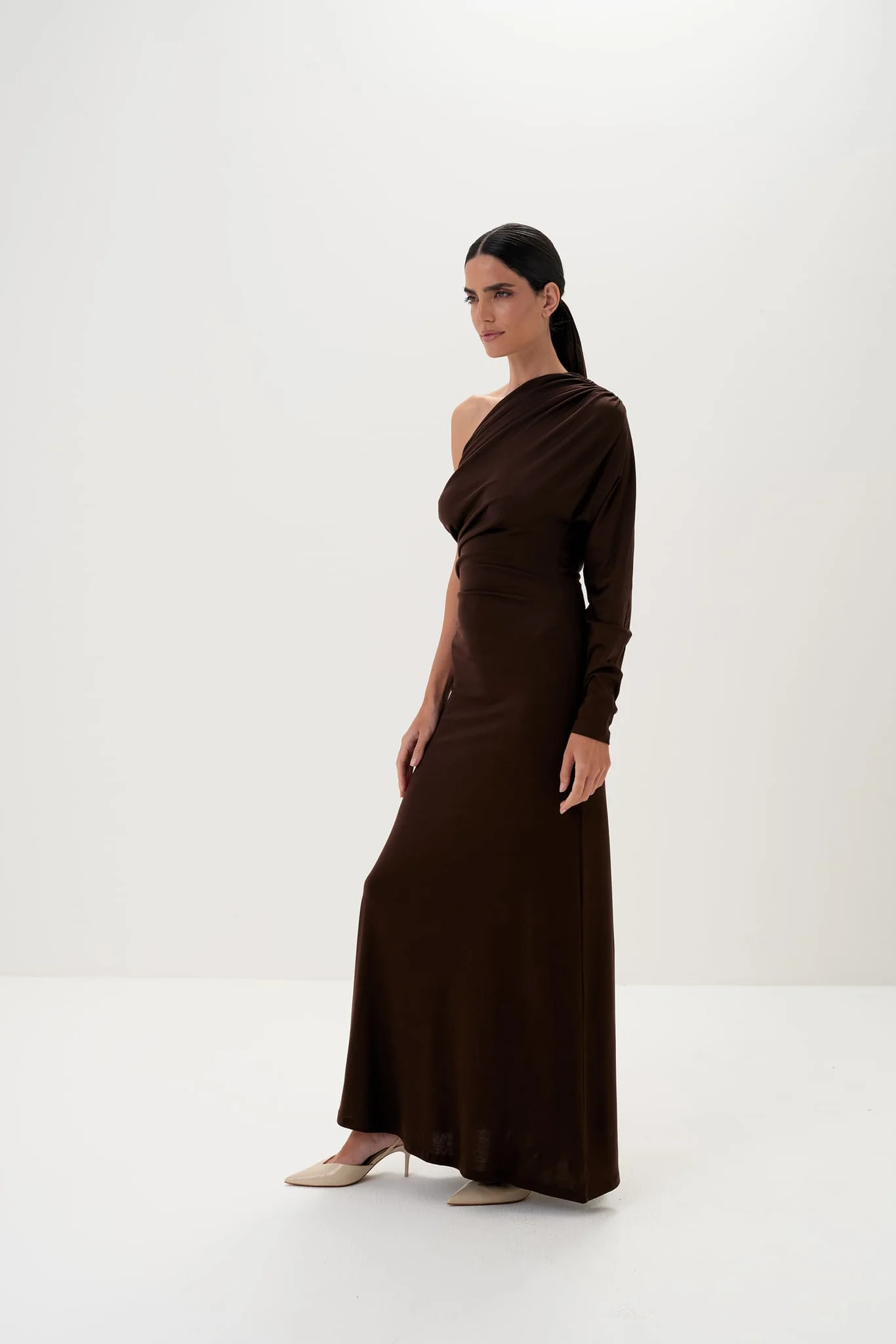 Calista One-Shoulder Dress in TENCEL™ Lyocell - Image 3