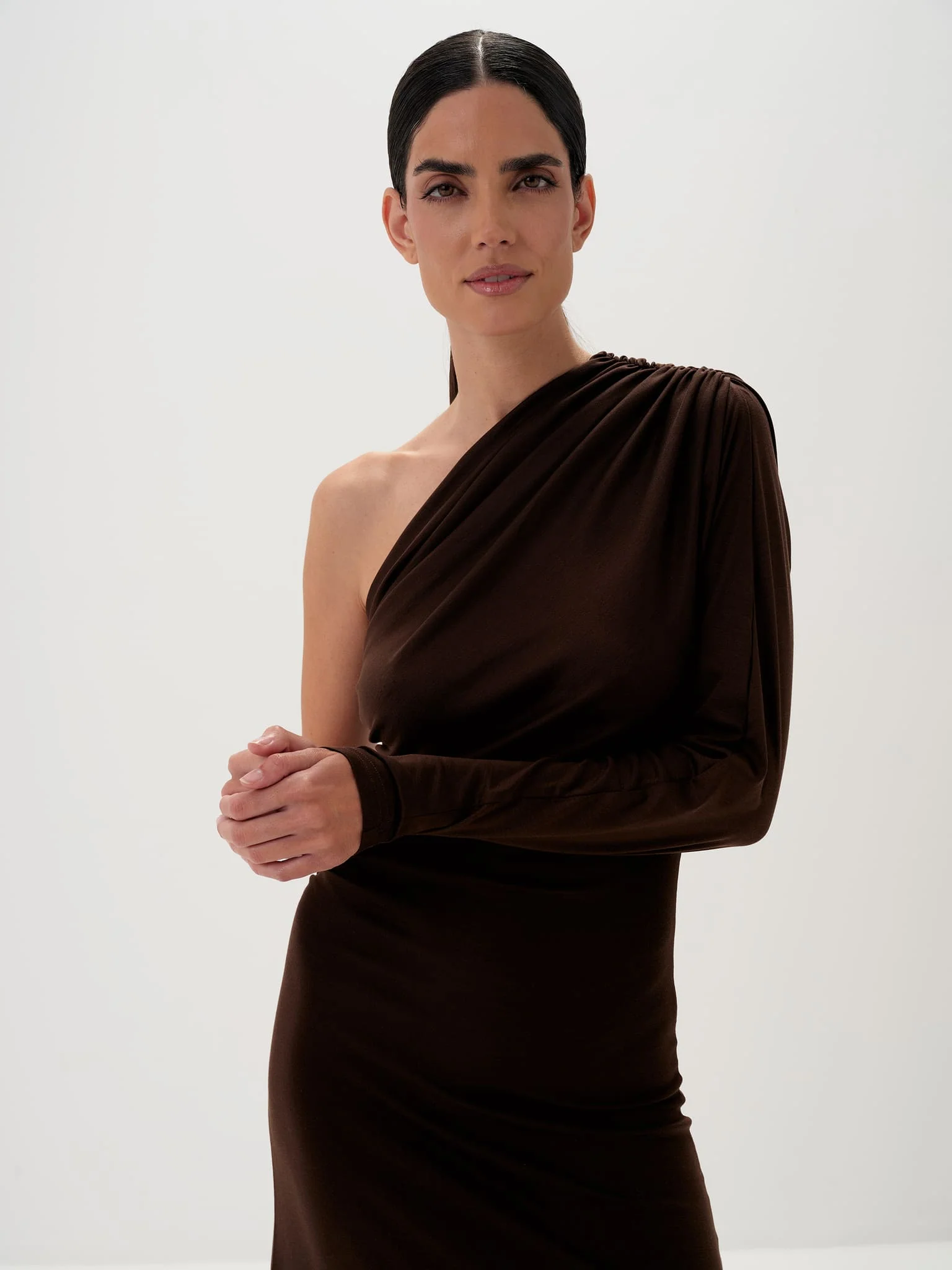 Calista One-Shoulder Dress in TENCEL™ Lyocell - Image 4