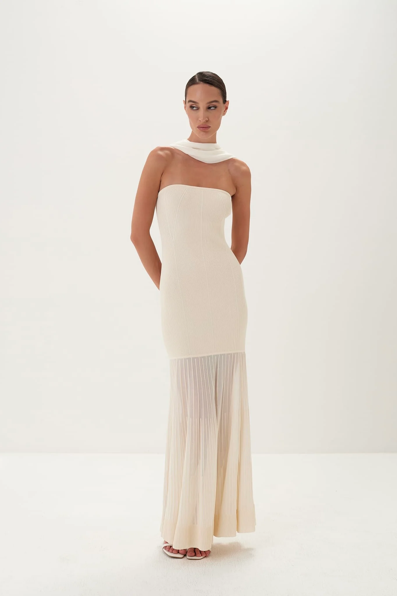 Celeste Scarf Gown in Viscose Knit