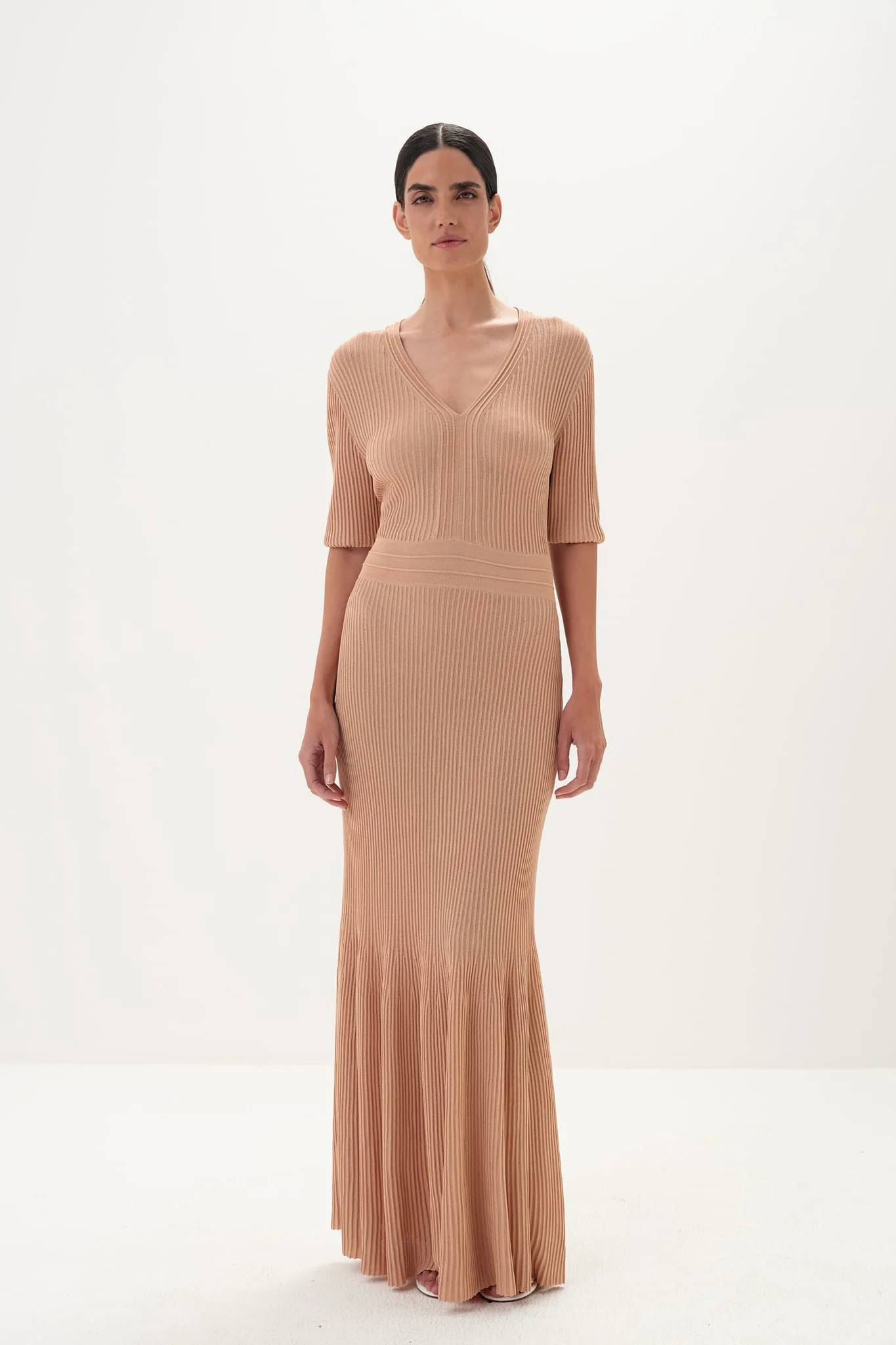 Celina Maxi Dress in Viscose Knit With Lurex