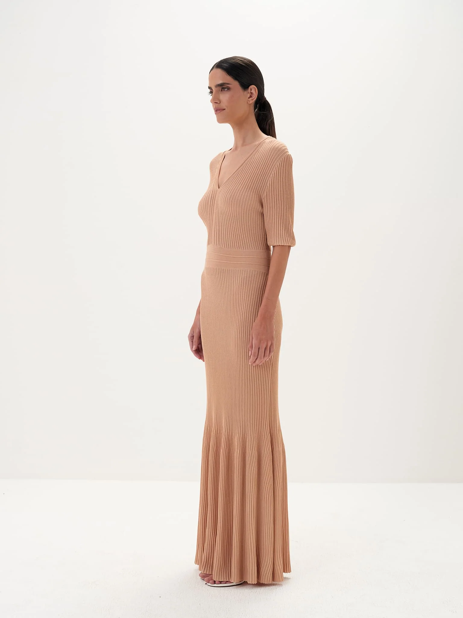 Celina Maxi Dress in Viscose Knit With Lurex - Image 4