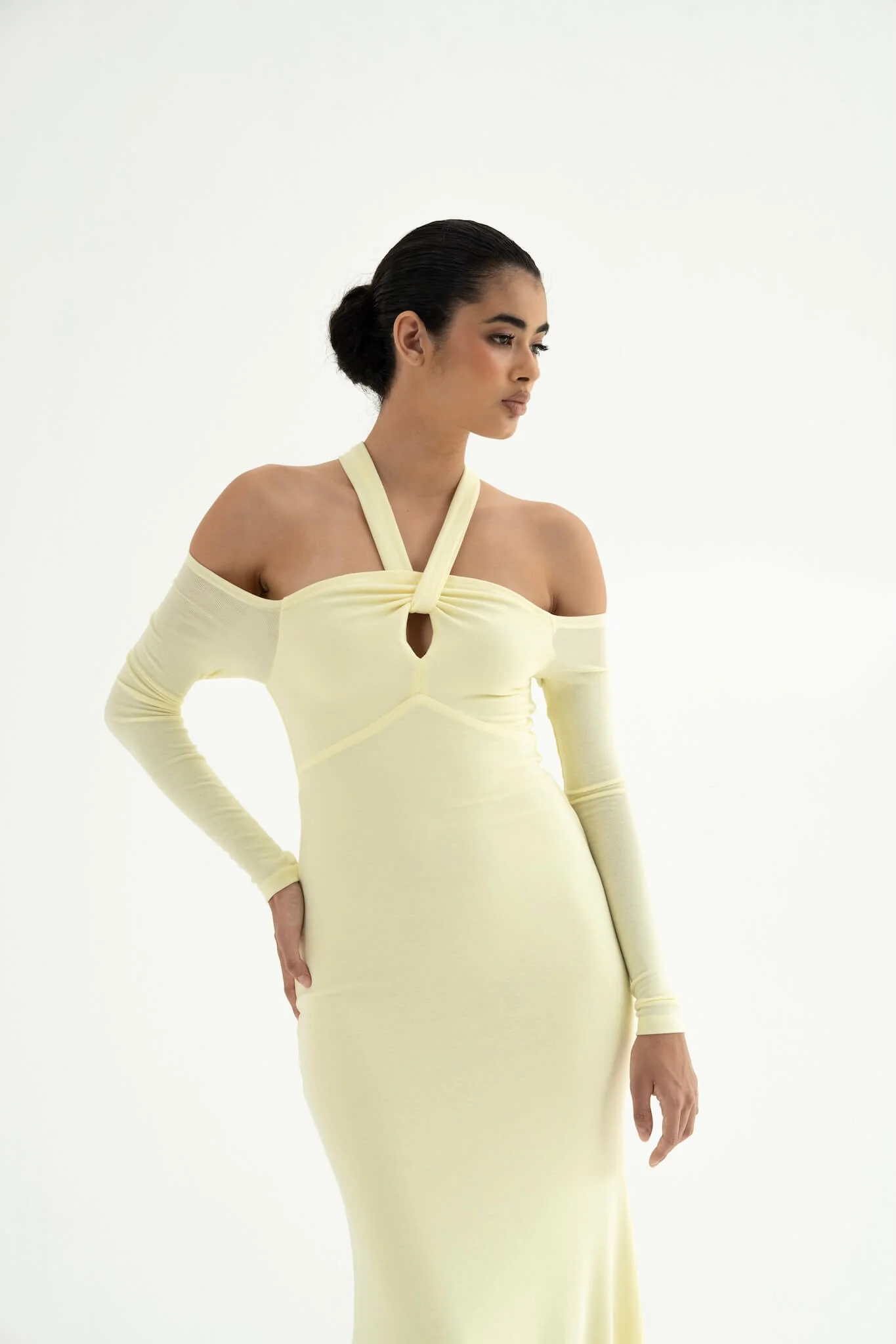 Laurie Cut-Out Halter Dress in Jersey Knit - Image 2