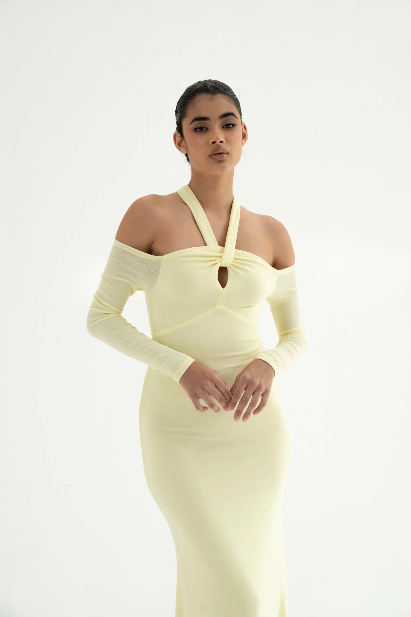 Laurie Cut-Out Halter Dress in Jersey Knit - Image 3