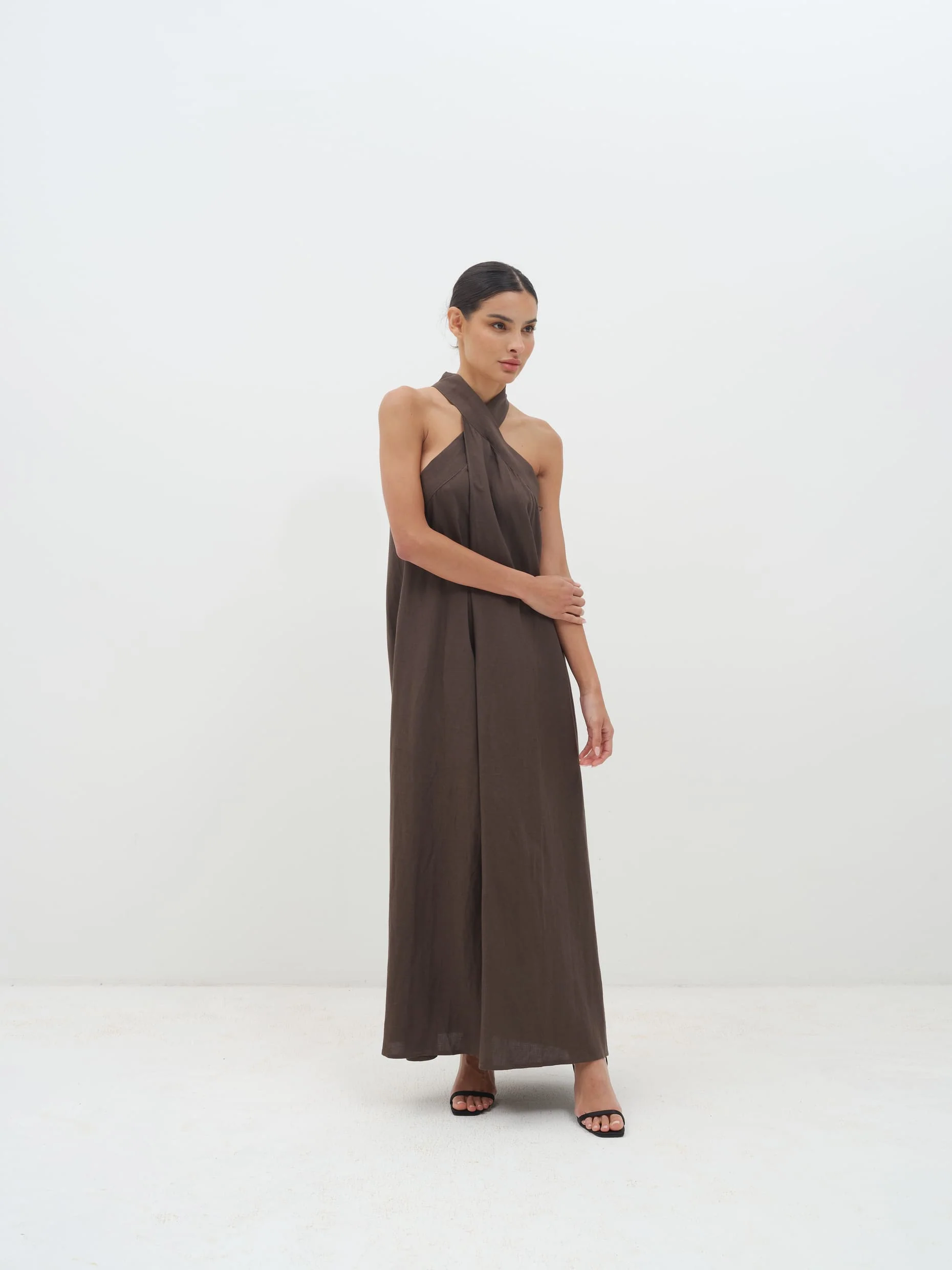 Mélina Crisscross Linen Maxi Dress - Image 2