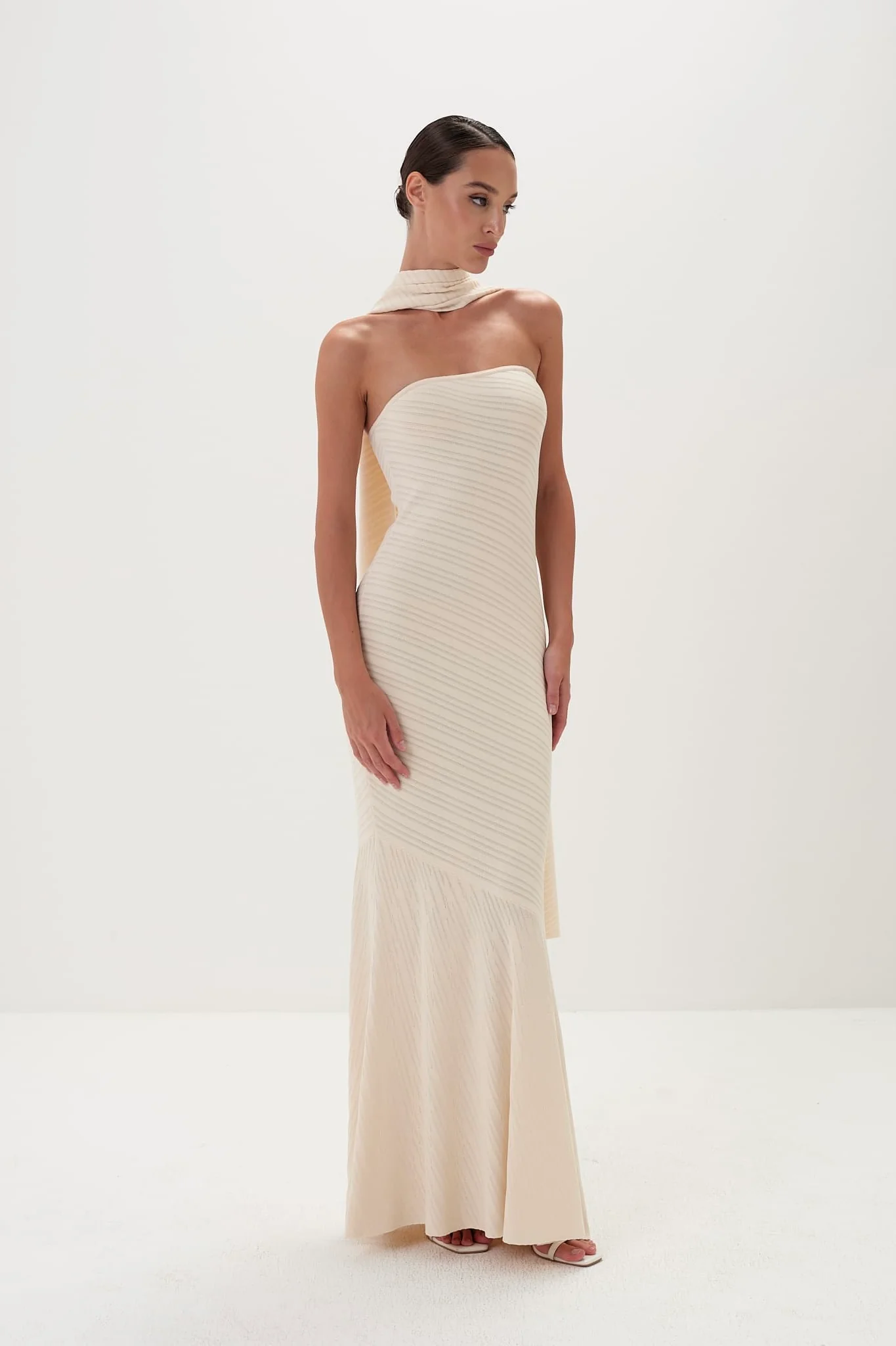 Noa Scarf Gown in Viscose Knit